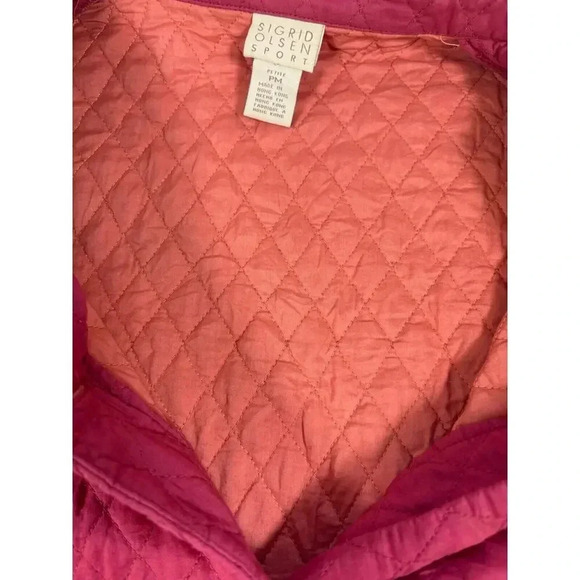 Sigrid Olsen Petite Medium Red And Orange Quilted Cotton Jacket - Picture 4 of 5